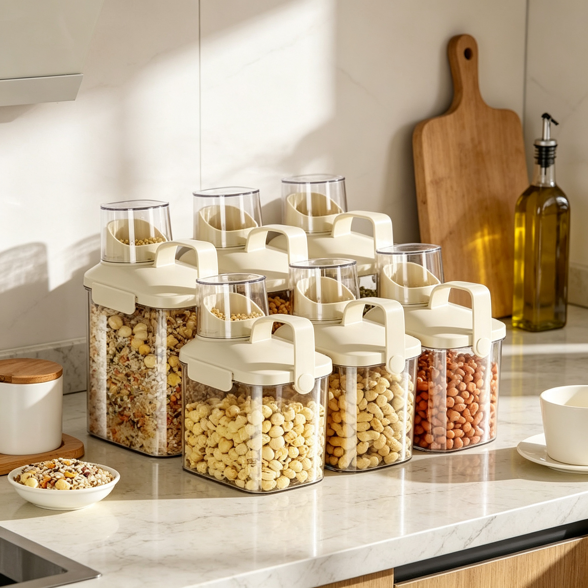 π₯£ Pantry Storage | Clear Airtight Containers | Kitchen Organization | Home Cooks | Easy-Pour Design