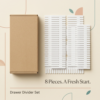 Eight-piece drawer divider set detail
