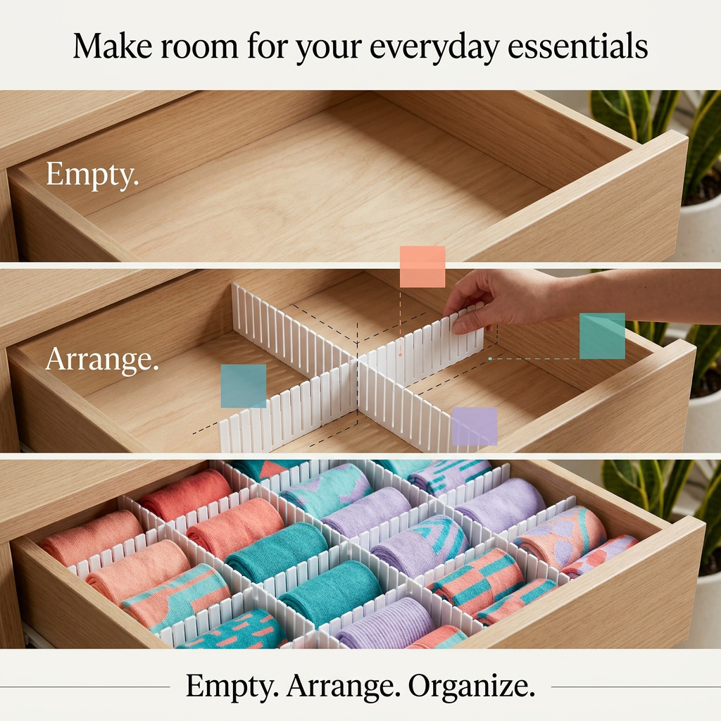 Drawer organization planning steps