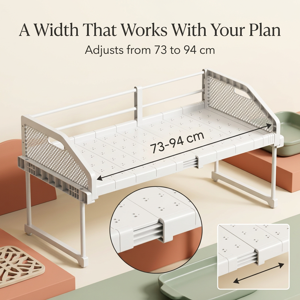Overlapping expandable shelf structure