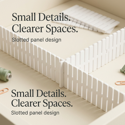 Close-up of the white slotted panel design