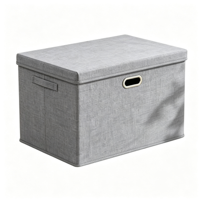 🧺 Storage Box | Cotton Linen Fabric | Home Organization | Family Essential | Minimalist Gray Style