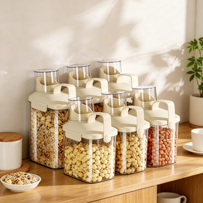 🥣 Pantry Storage | Clear Airtight Containers | Kitchen Organization | Home Cooks | Easy-Pour Design