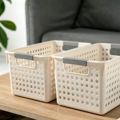 🧺 Storage Basket | Durable Plastic | Home Organization | Organization Lovers | Ventilated Grip Design