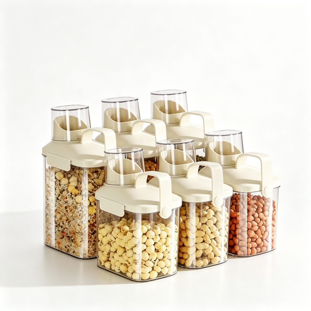 🥣 Pantry Storage | Clear Airtight Containers | Kitchen Organization | Home Cooks | Easy-Pour Design