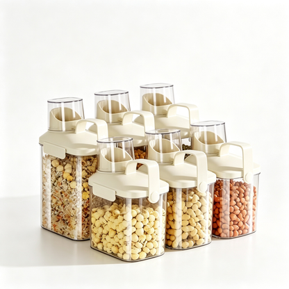 🥣 Pantry Storage | Clear Airtight Containers | Kitchen Organization | Home Cooks | Easy-Pour Design
