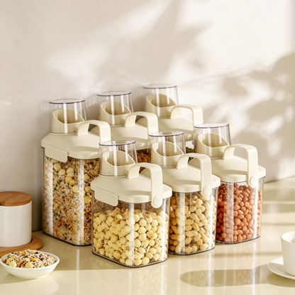🥣 Pantry Storage | Clear Airtight Containers | Kitchen Organization | Home Cooks | Easy-Pour Design
